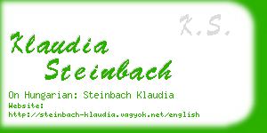 klaudia steinbach business card